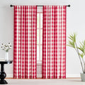 Buffalo Check Curtains with Pom-Poms for Living Room Decor
