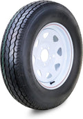 Trailer Tire Wheel Assembly ST205/75D15 5 Lug White Spoke - Durable