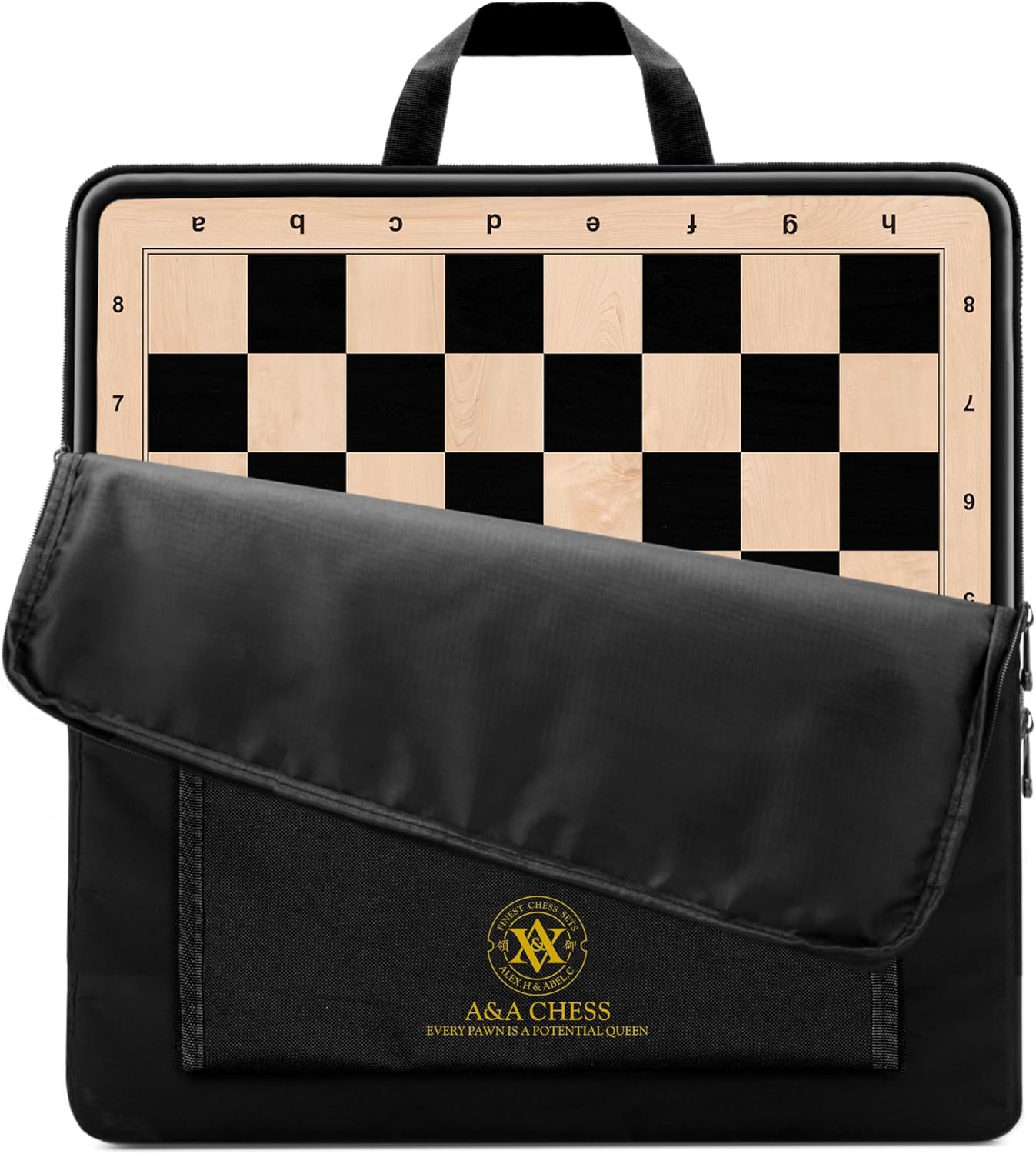 A&A 21.25 Professional Wooden Tournament Chess Board with Notation
