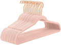 Velvet Hangers 50 Pack Blush Pink - Heavy Duty Non Slip Felt