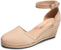 DREAM PAIRS Women's Espadrilles Closed Toe Ankle Strap Platform Wedges