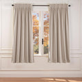 Lazzzy Oatmeal Velvet Curtains 72 in Room Darkening - Thermal Drapes