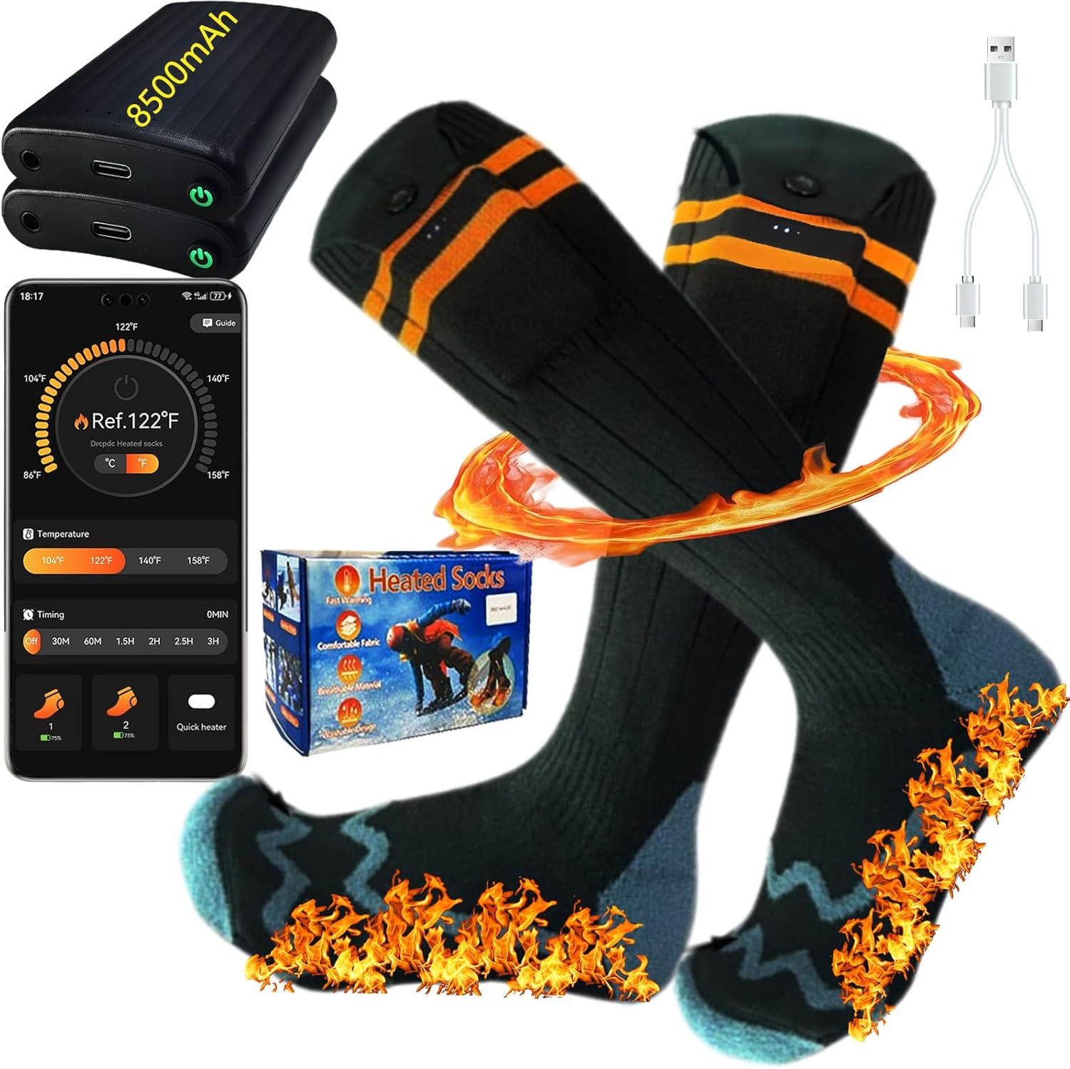Heated Socks with App Control for Men and Women - Warm Comfort