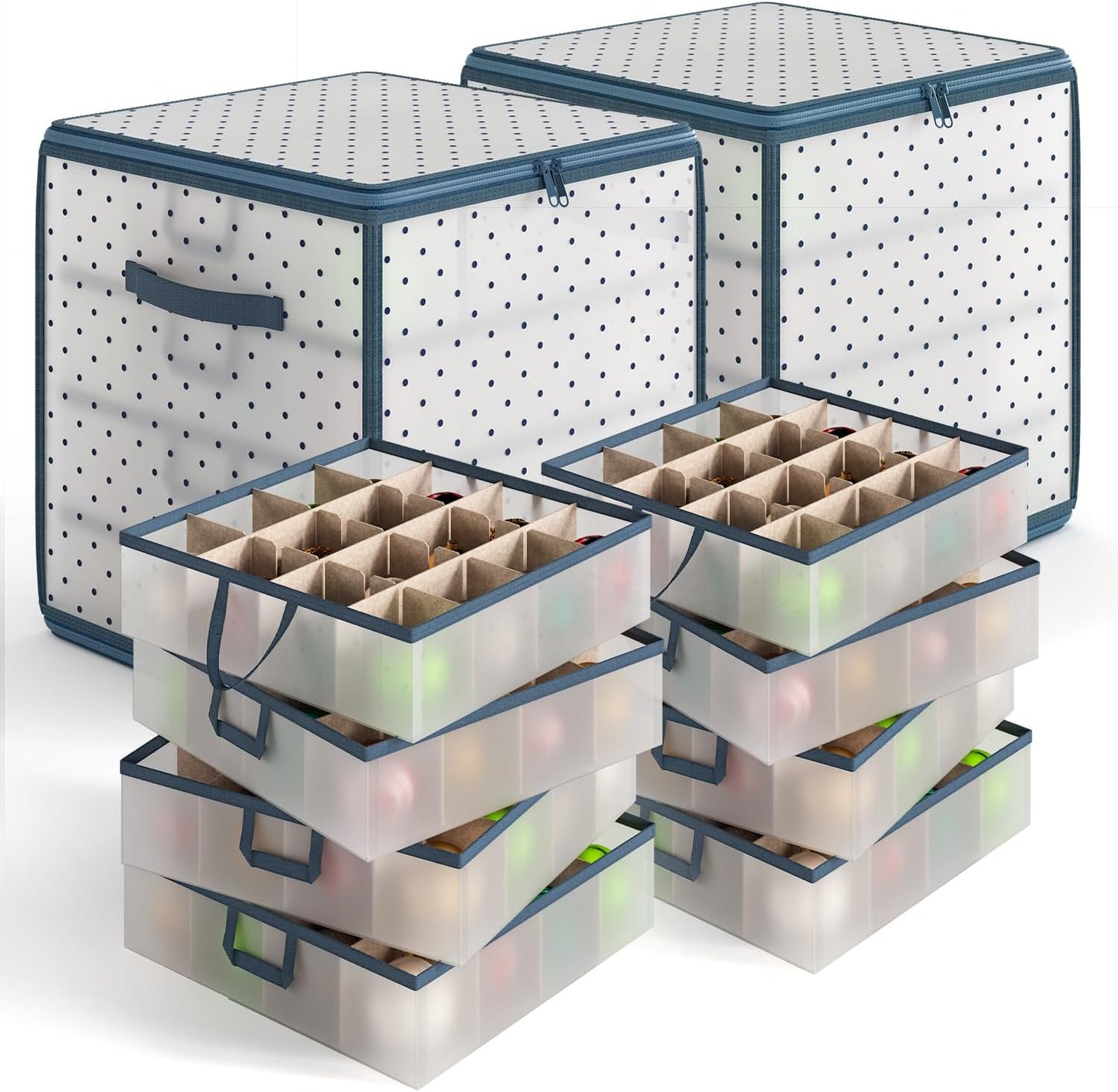 Hearth & Harbor Christmas Ornament Storage Box for 64 Ornaments