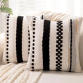 Set of 2 18x18 Boho Pillow Covers for Stylish Farmhouse Interiors