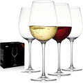 JBHO Hand Blown Italian Style Crystal Wine Glasses - Set of 4 18oz