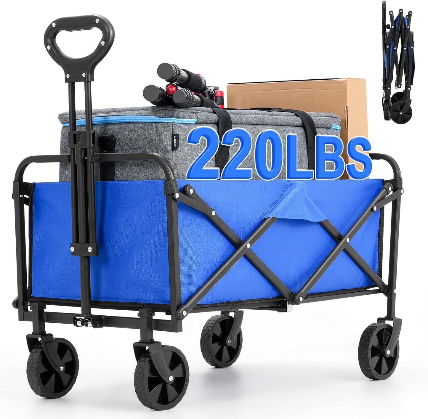 Collapsible Foldable Wagon for Grocery and Beach Use
