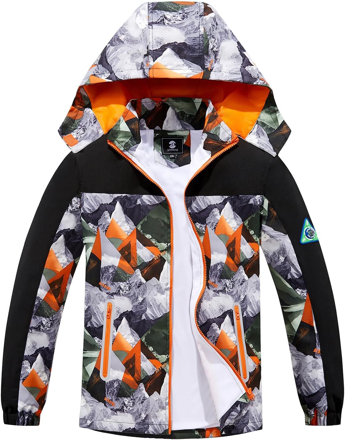 SaphiRose Kids Rain Jacket Waterproof Lightweight Raincoat