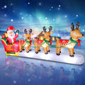 12FT Long Christmas Inflatables Santa Claus with Reindeers - Yard