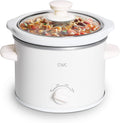 2QT Mini Electric Round Slow Cooker Cream - Compact 2-4 Serving Cooker