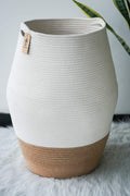 Large Laundry Hamper Tall Wicker Rope Basket - Stylish Storage