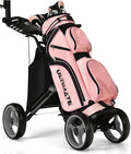 GYMAX Folding Golf Push Cart: Portable & Feature-Packed!