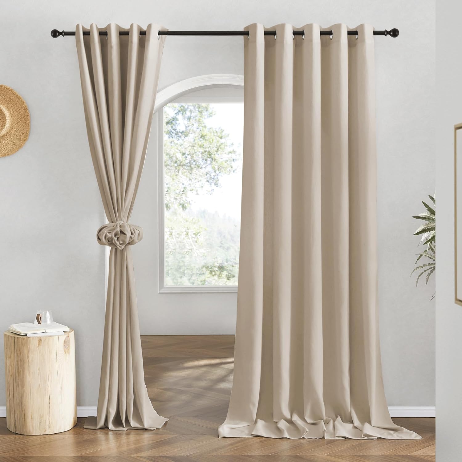 NICETOWN Linen 78 inch Curtains for Kitchen Window Privacy