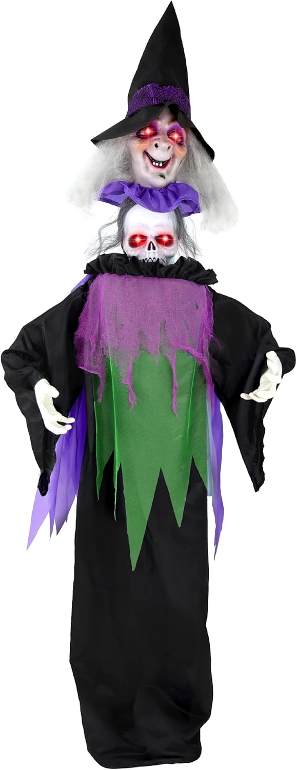 Lifesize Animatronic Scary Talking Witch for Halloween Fun