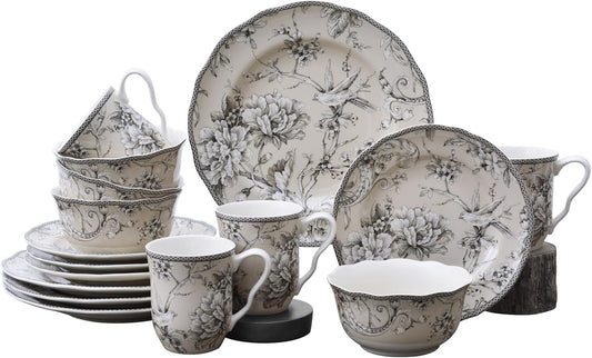 222 Fifth Adelaide 16-Piece Antique White Dinnerware Set Review