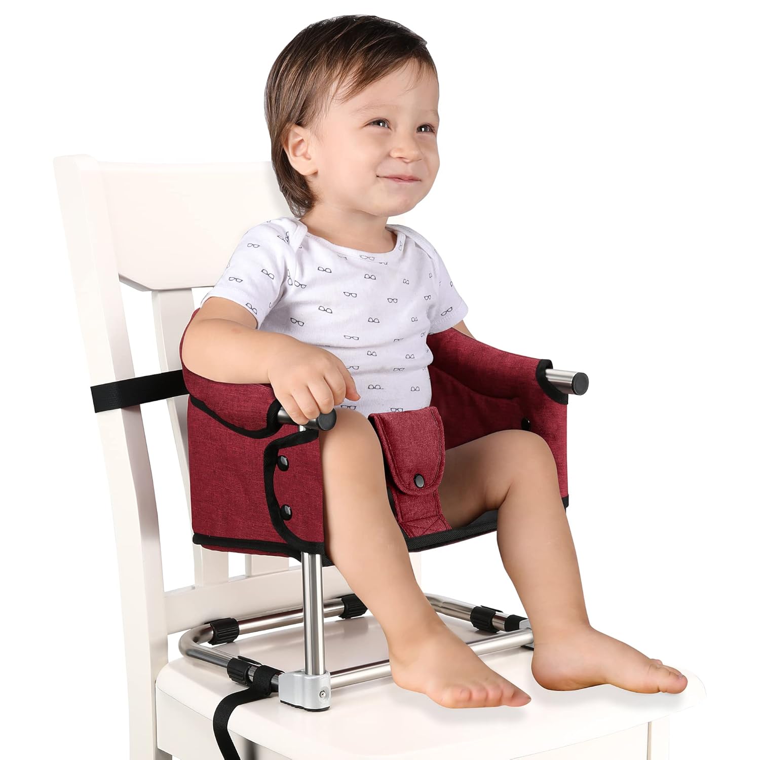 Portable Toddler Booster Seat for Dining Table with Safety Buckle