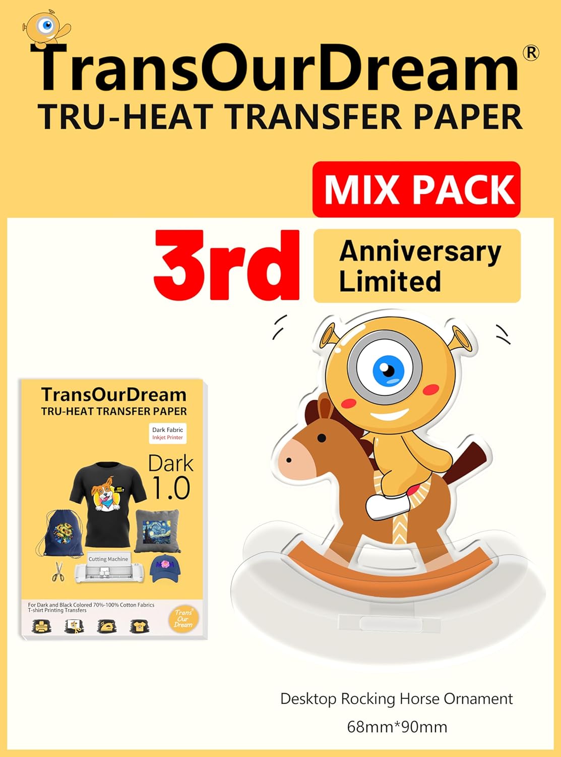 TransOurDream Heat Transfer Paper for Dark Fabric - 50 Sheets