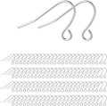 KISSPAT Silver Earring Hooks for Jewelry Making - 200 Pcs Sterling
