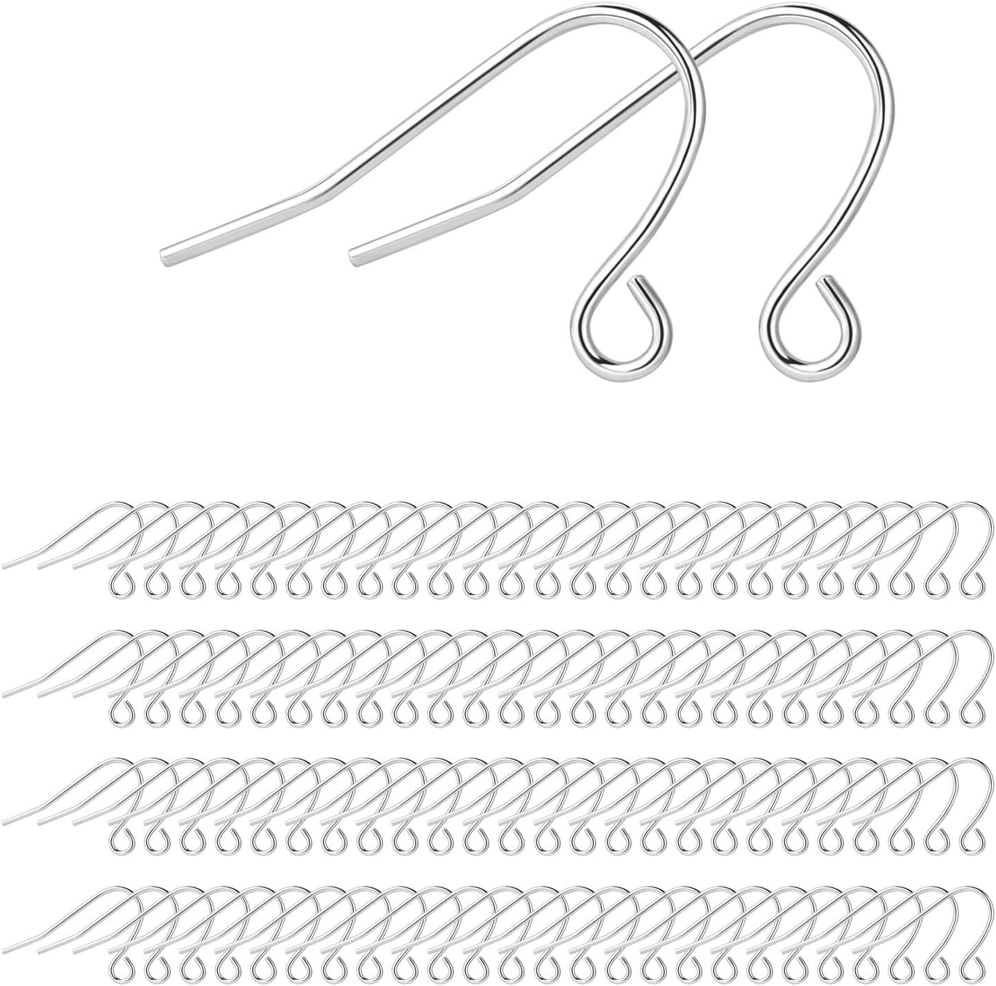 200 Hypoallergenic Silver Earring Hooks: ALEXCRAFT