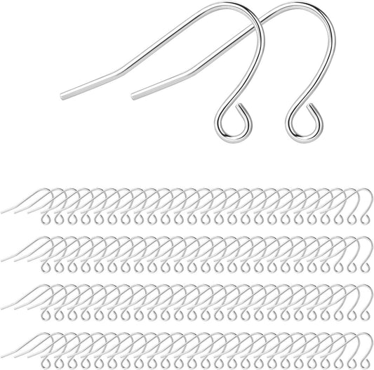 200 Hypoallergenic Silver Earring Hooks: ALEXCRAFT