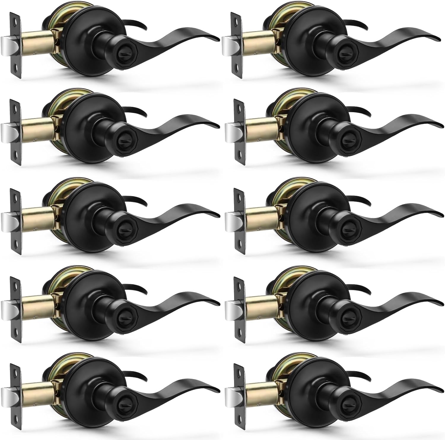10 Pack Matte Black Door Handles for Stylish Privacy Solutions