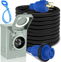 30 Amp Generator Cord 25 ft with Weatherproof Inlet Box - Emergency