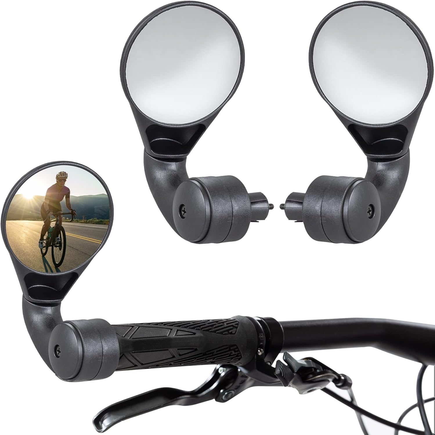 Sprintech Compact Adjustable Rear-View Bicycle Mirror for Safety