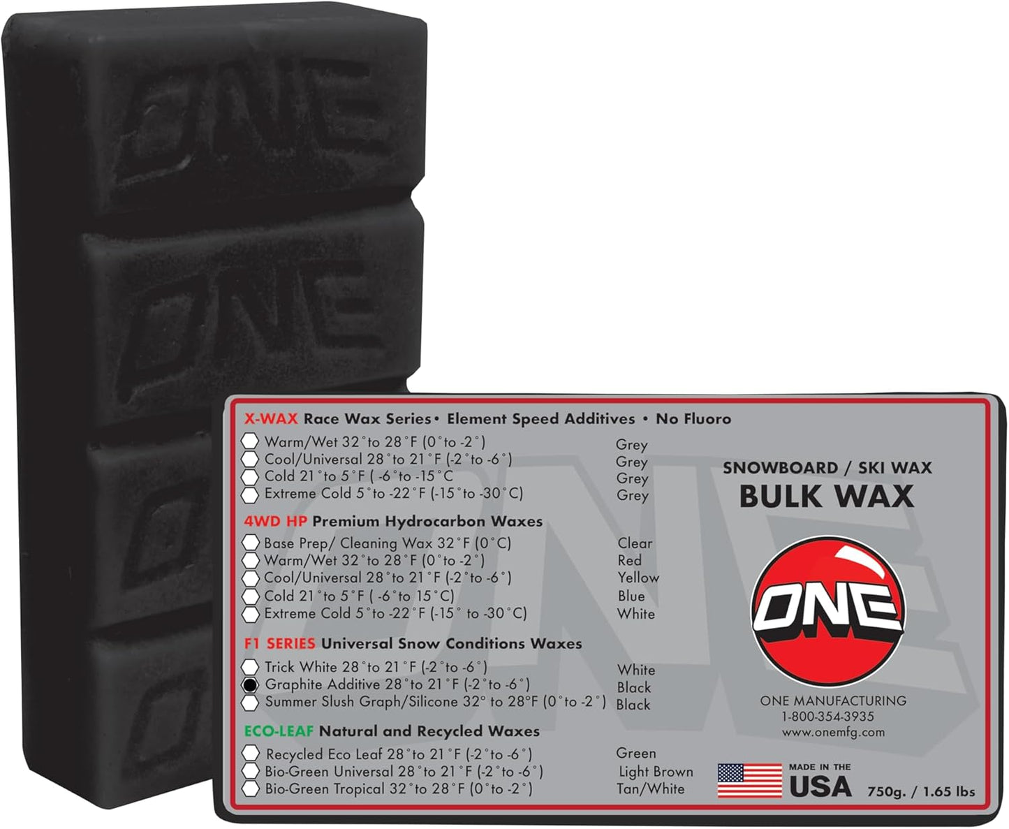 Max Speed Graphite Snow Wax 750g Brick