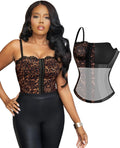 Popilush Corset Tops for Women - Lace Shaping Bustier with Detachable