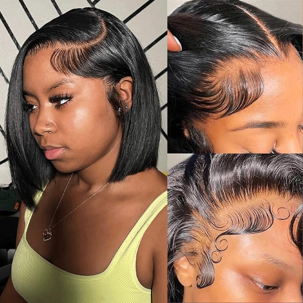 Short Bob Wig Human Hair 13x4 HD Lace Front Wigs for Women