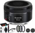 Canon EF 50mm f/1.8 STM Lens Bundle - Compact Everyday Prime