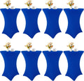 8 Pack Cocktail Table Covers 32x43 in Fitted Stretch Spandex - Royal