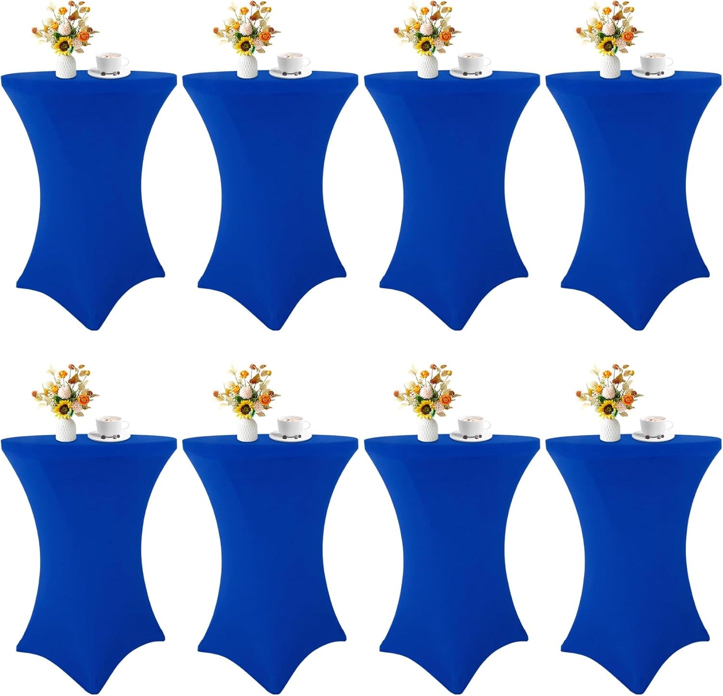 8 Pack Cocktail Table Covers for Parties and Weddings in Royal Blue