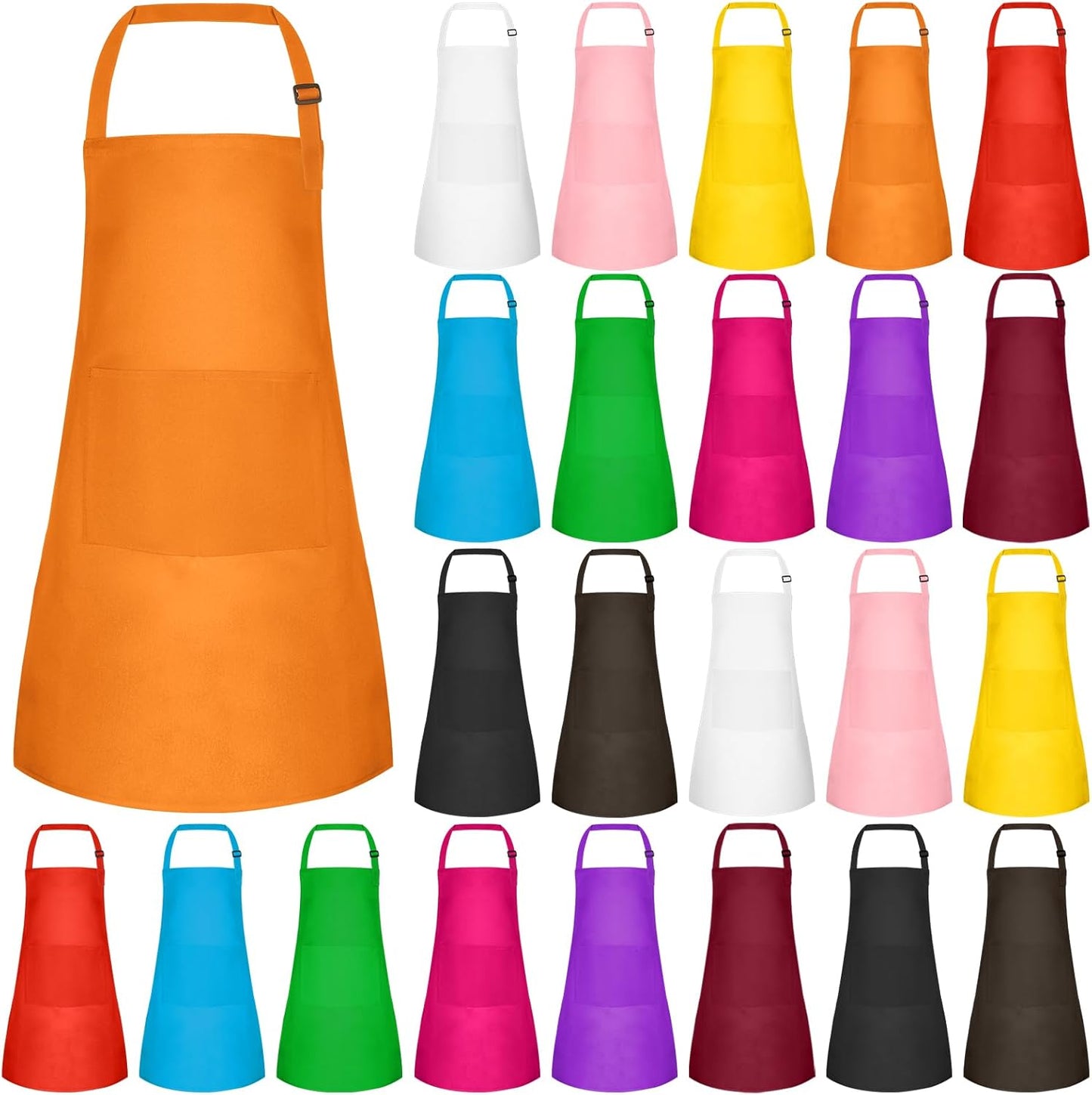 Adjustable Kids Apron Bulk with 2 Pockets for Painting Fun