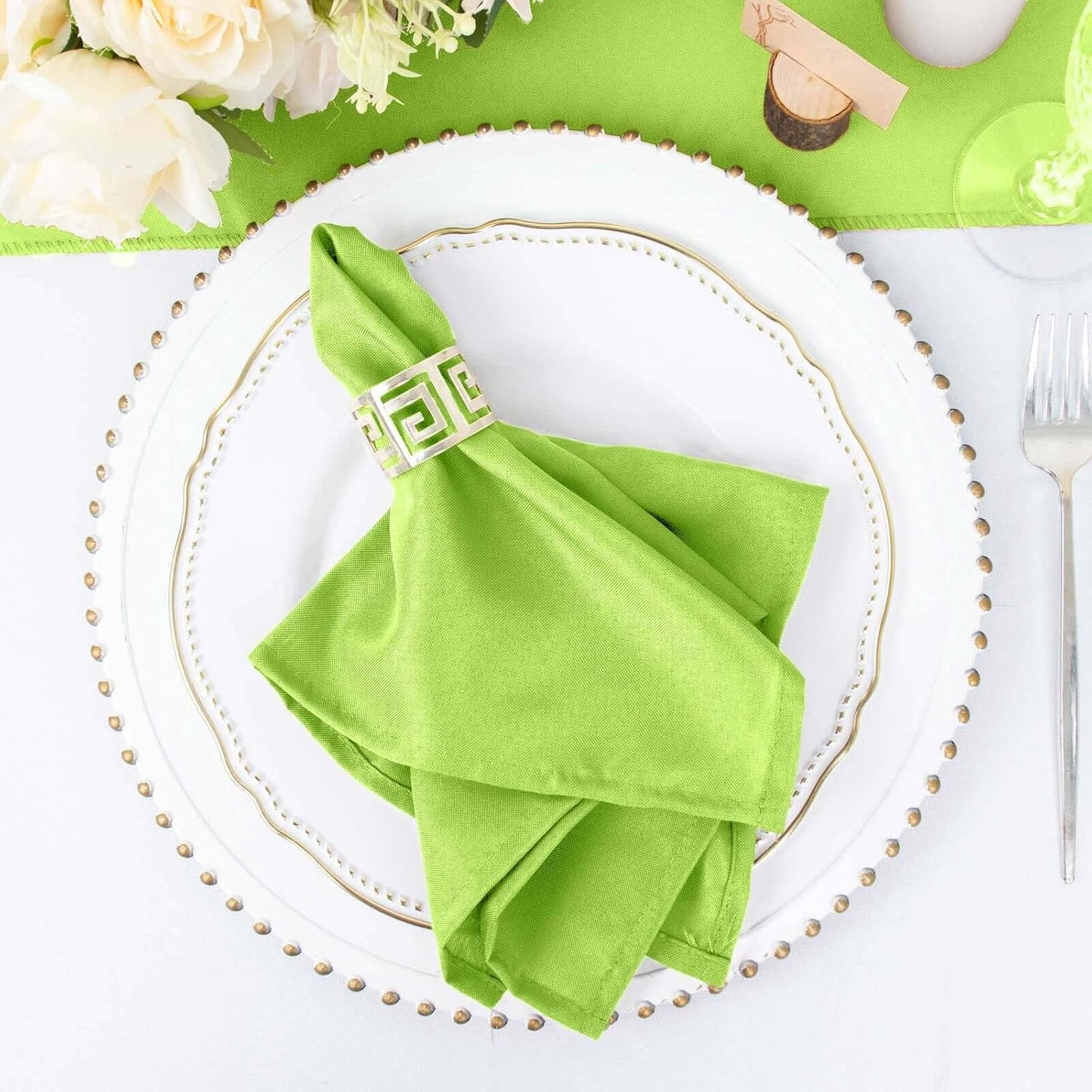 Lime Green Violet Seamless Dinner Napkins Set of 100 for Events