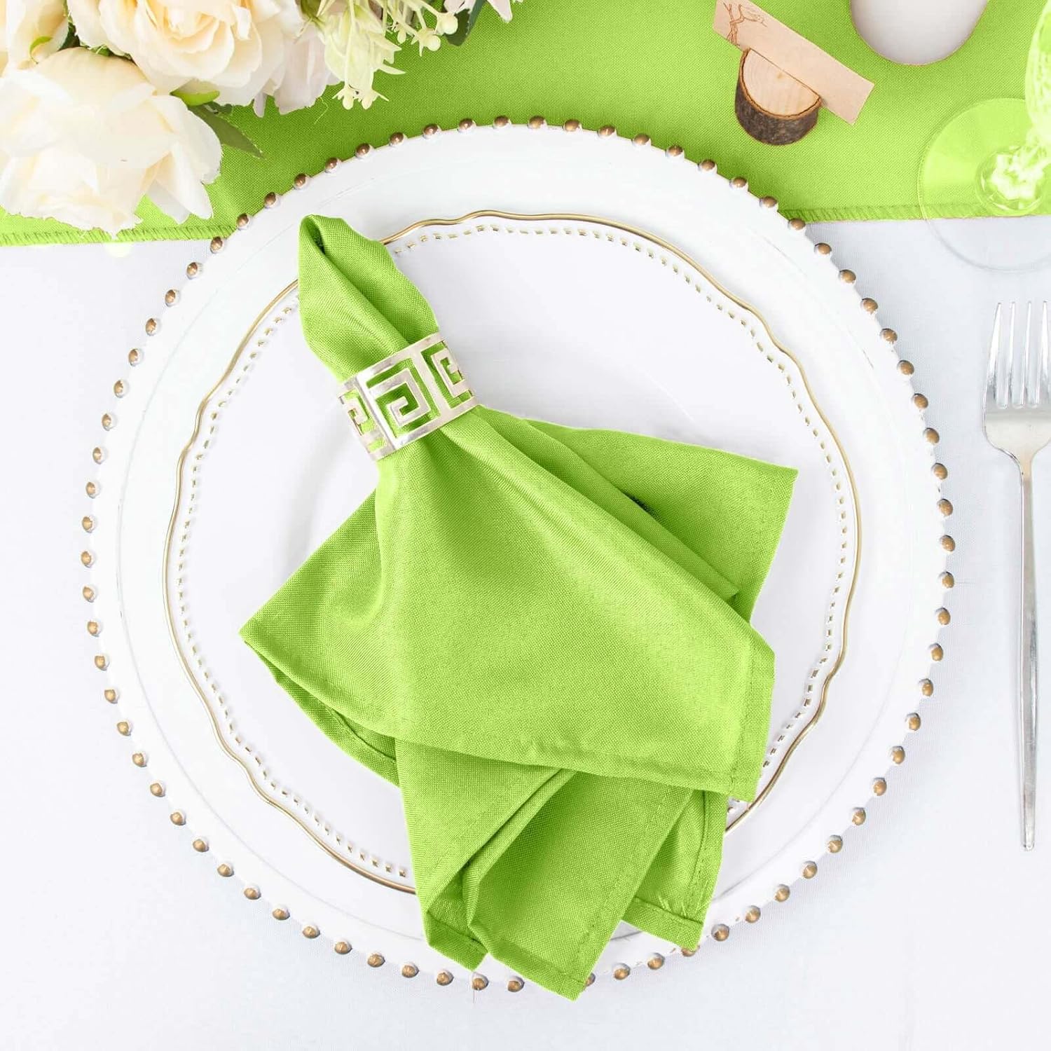 Lime Green Violet Seamless Dinner Napkins Set of 100 for Events
