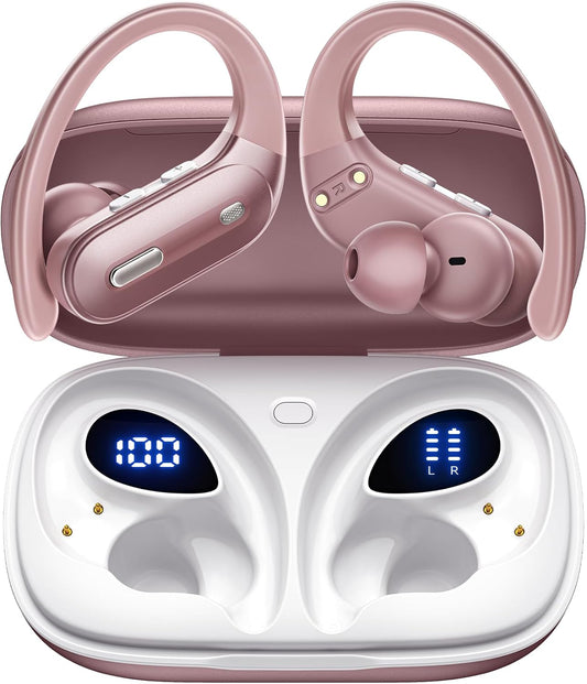 OFNEX Pink Earbuds: 90 Hrs Playtime, Waterproof, Wireless Charging
