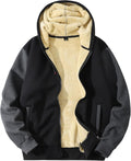 Gihuo Men's Winter Sherpa Lined Hoodie Zip Up Sweatshirt - Heavyweight