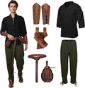 Men's Renaissance Pirate Costume Set - 6 Pcs Medieval Cosplay