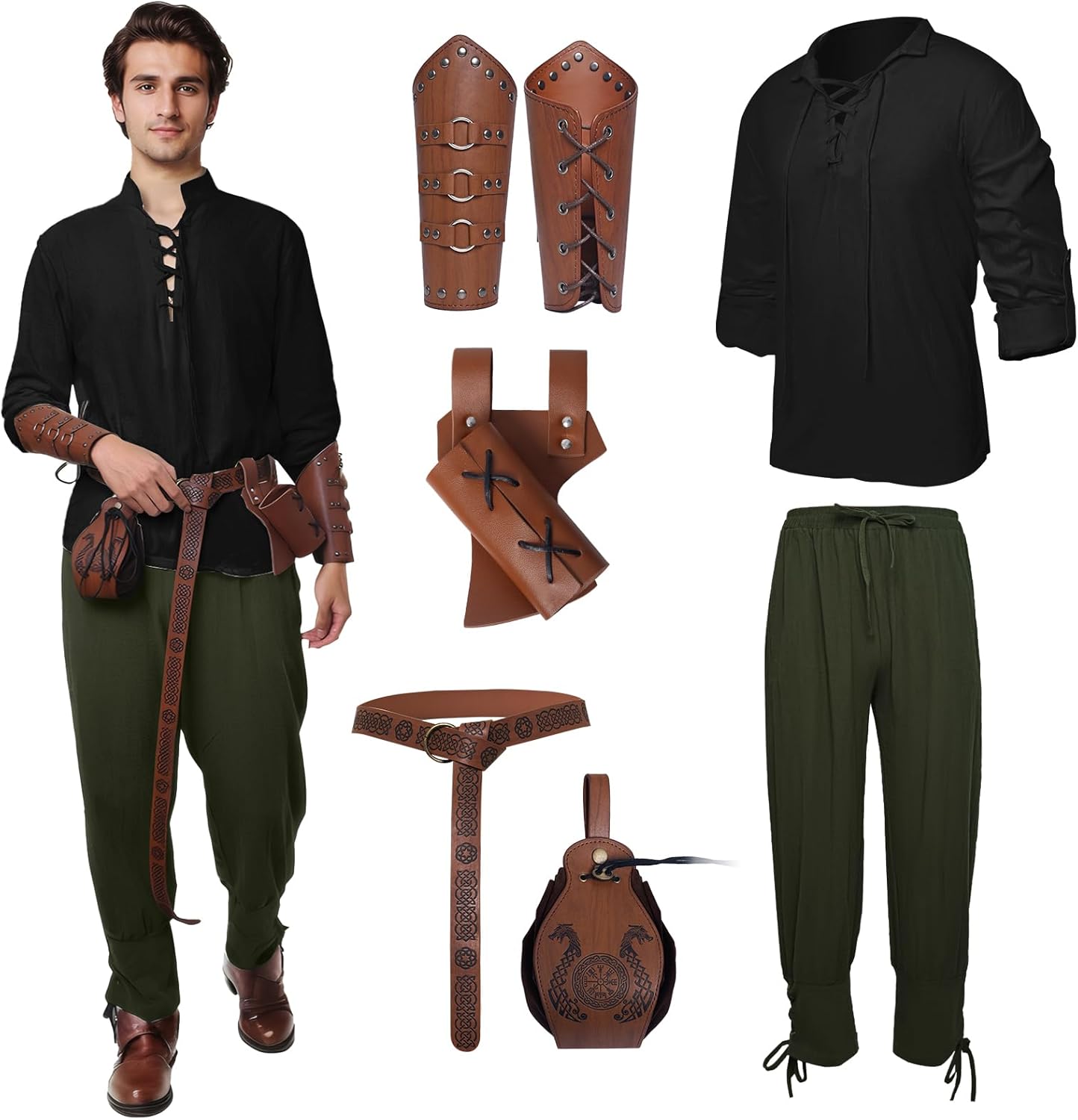 Men's Renaissance Costume Set for Halloween and Cosplay Fun