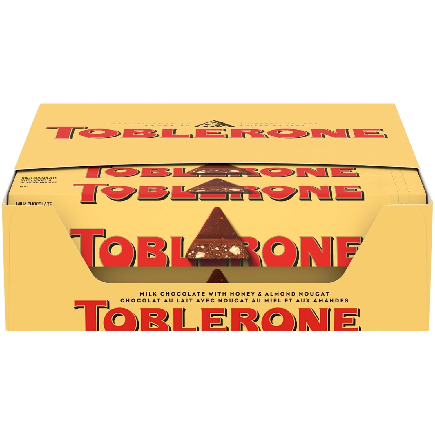 TOBLERONE Milk Chocolate Bars with Honey and Almond Nougat
