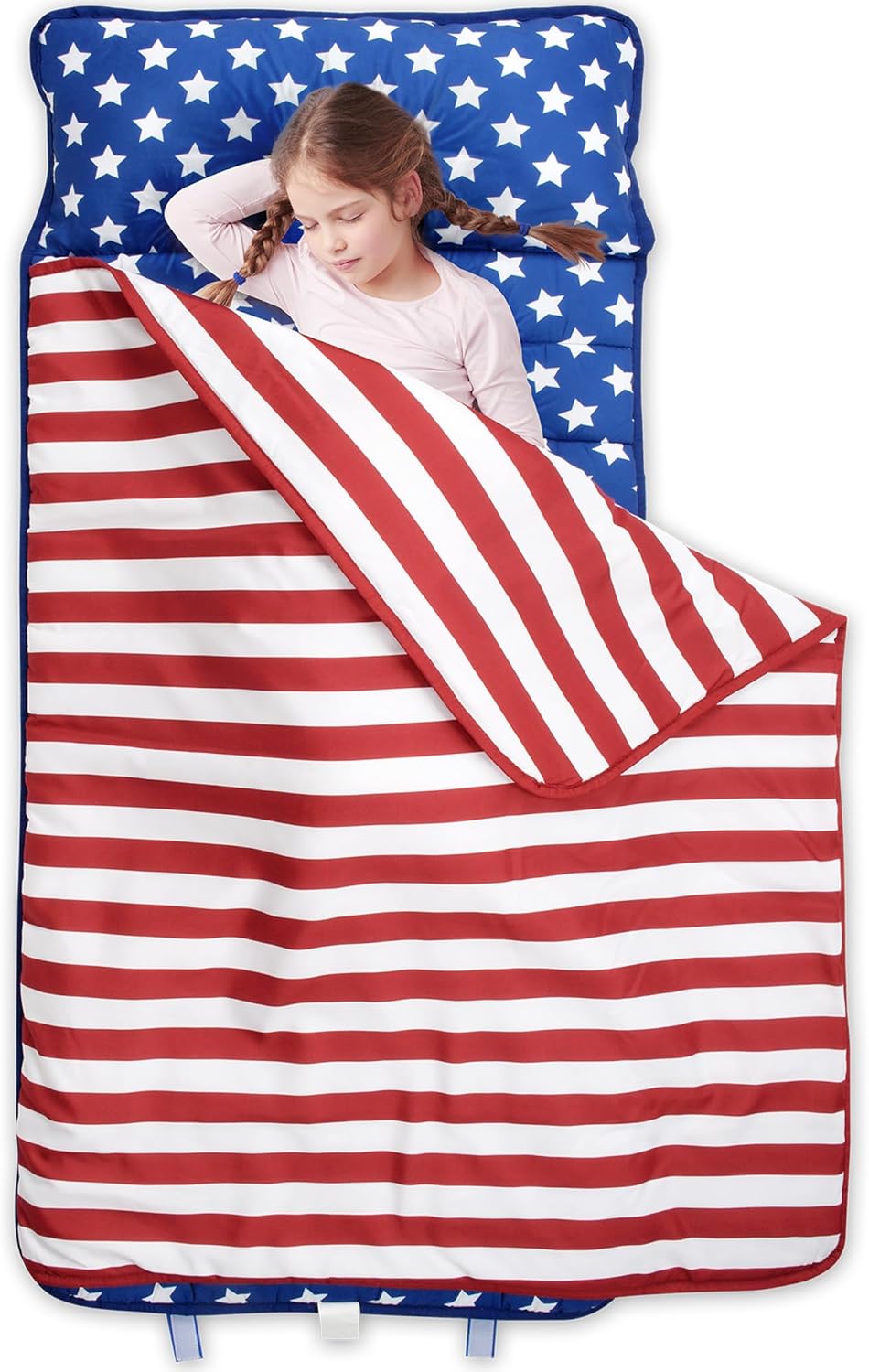 Joon U.S. Flag Nap Mats for Preschool - Cozy Toddler Sleeping Bag