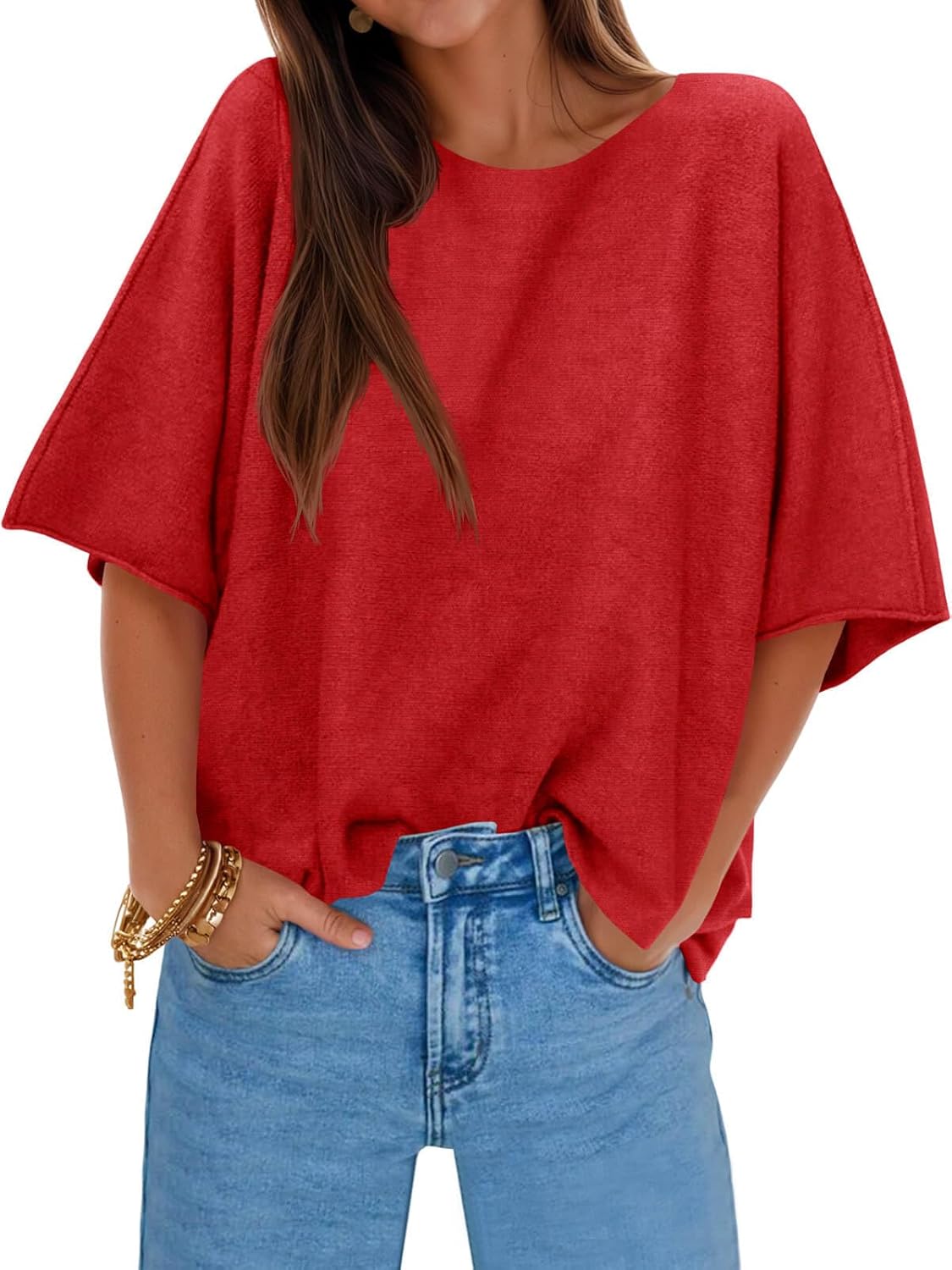 Cicy Bell Womens Half Sleeve Sweaters for Trendy Fall Style