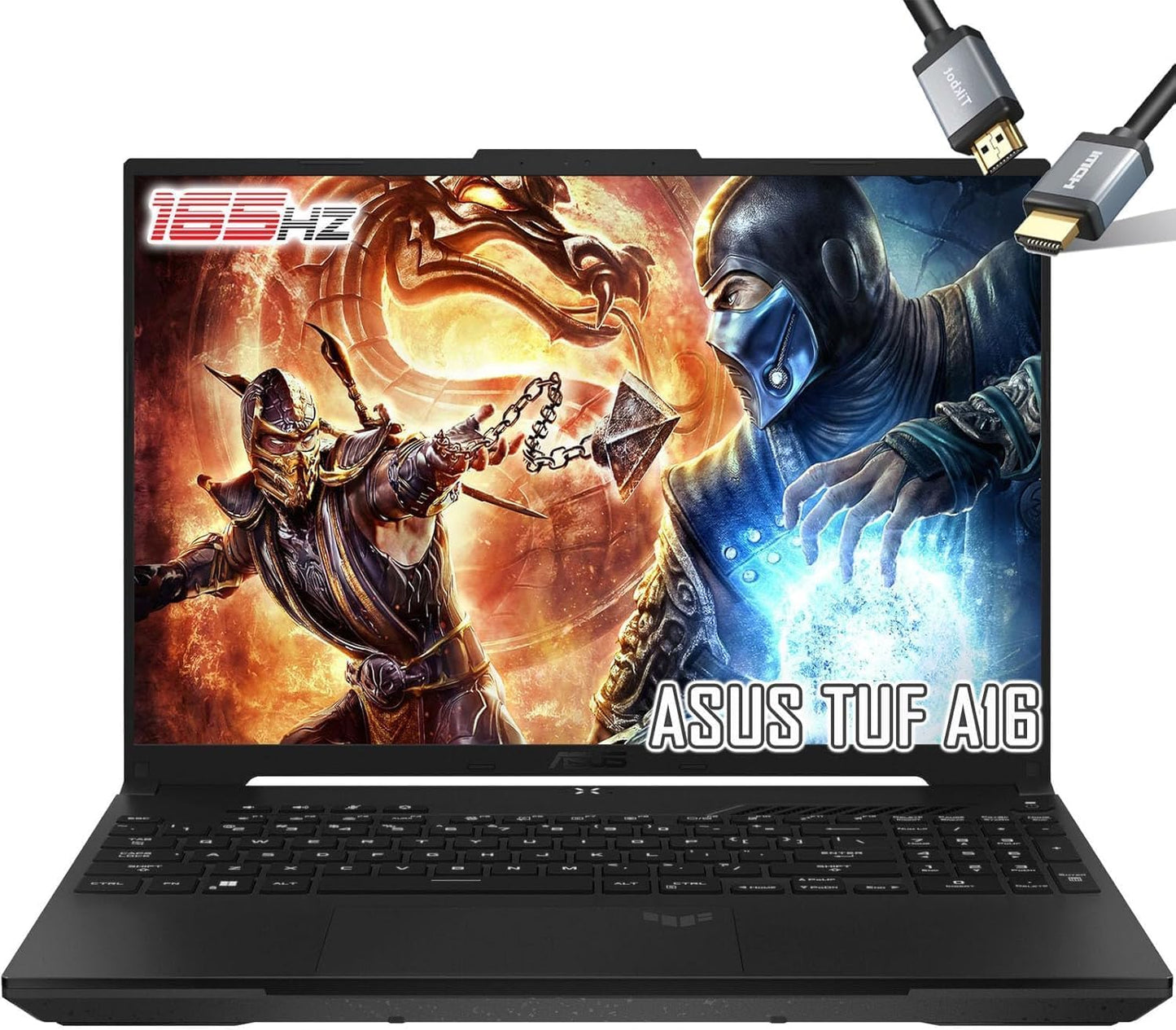 ASUS TUF Gaming A16 Laptop - 16 165Hz Display, Ryzen7 7735HS, Radeon RX7600S, Backlit KB