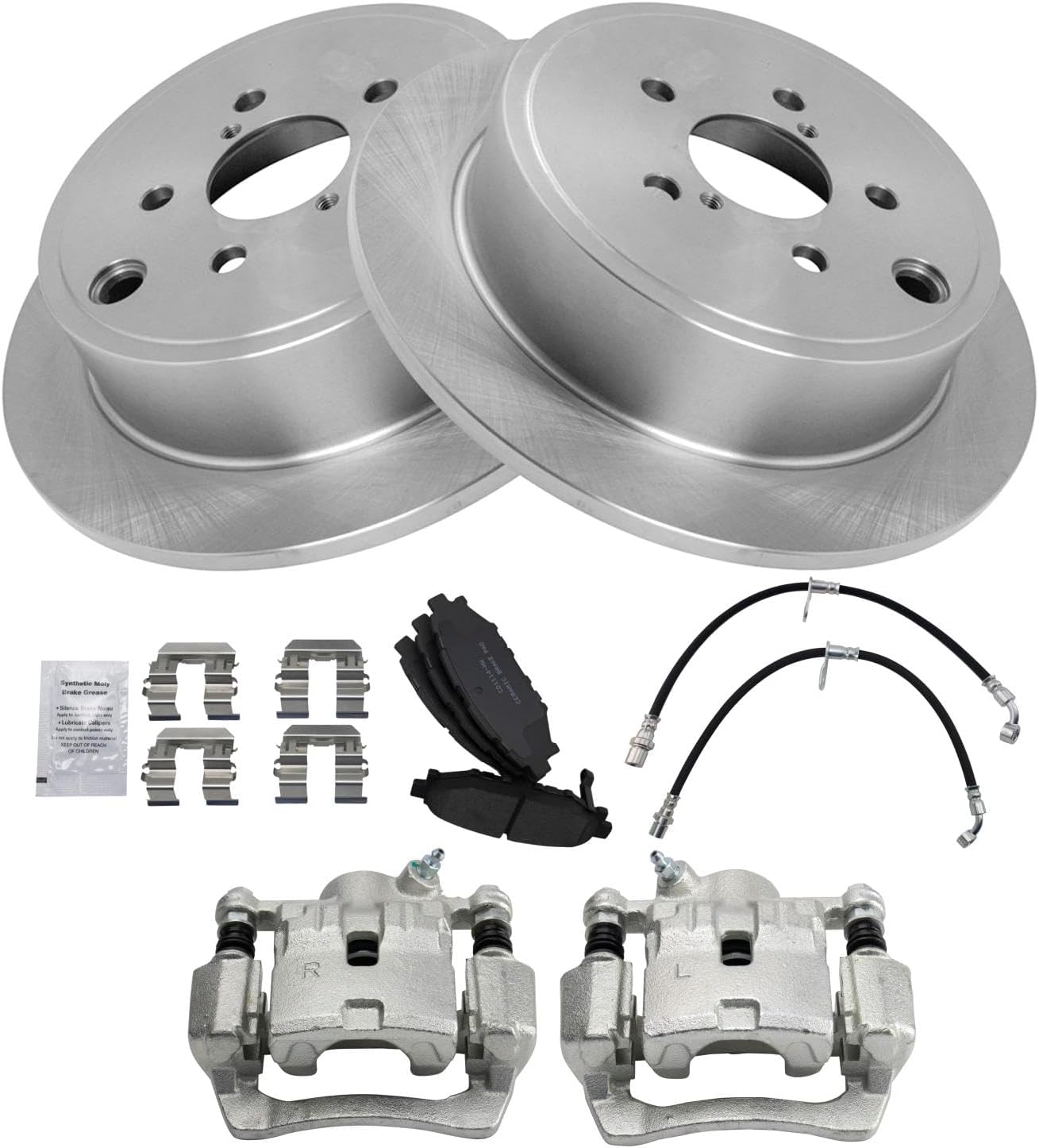 TRQ Rear Brake Pad & Rotor Kit for 2009-2013 Subaru Forester