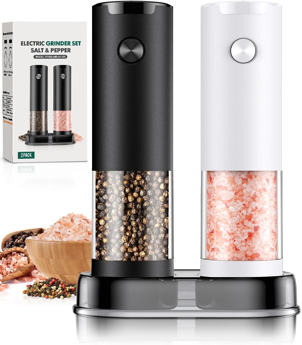 Electric Salt and Pepper Grinder Set for Effortless Seasoning