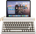 QL75 Wireless Typewriter Keyboard (White, Onyx Switch) - Retro RGB