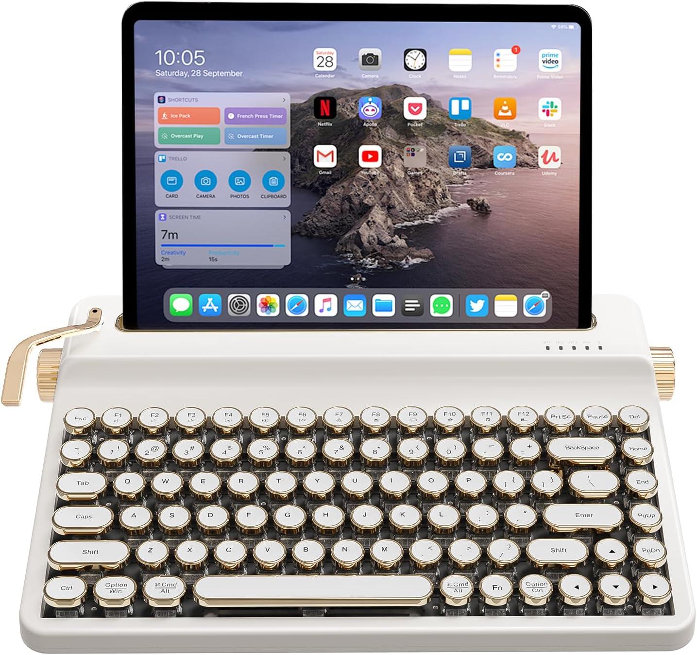 YUNZII QL75 Wireless Typewriter Keyboard with Retro Aesthetic
