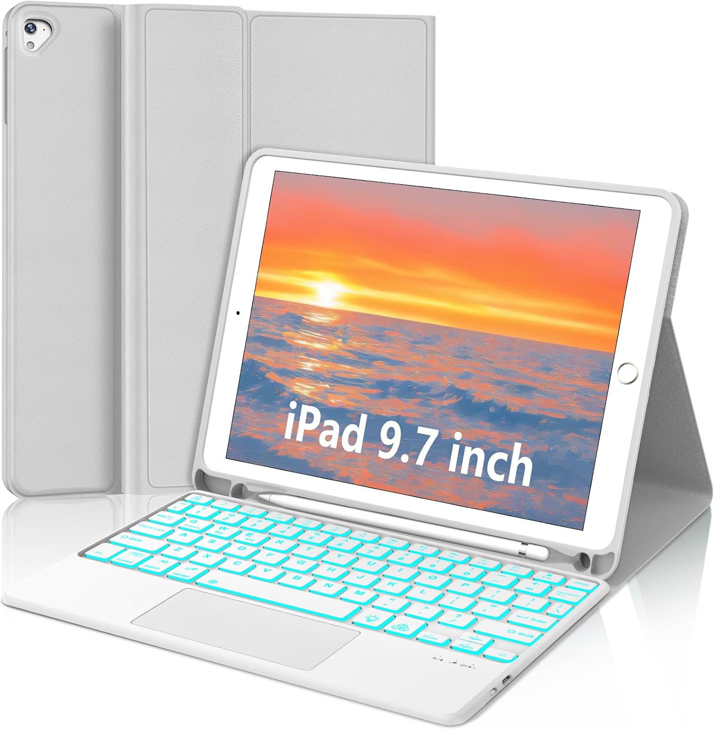 iPad Keyboard Case with Multi-Touch Trackpad for 9.7 inch iPads