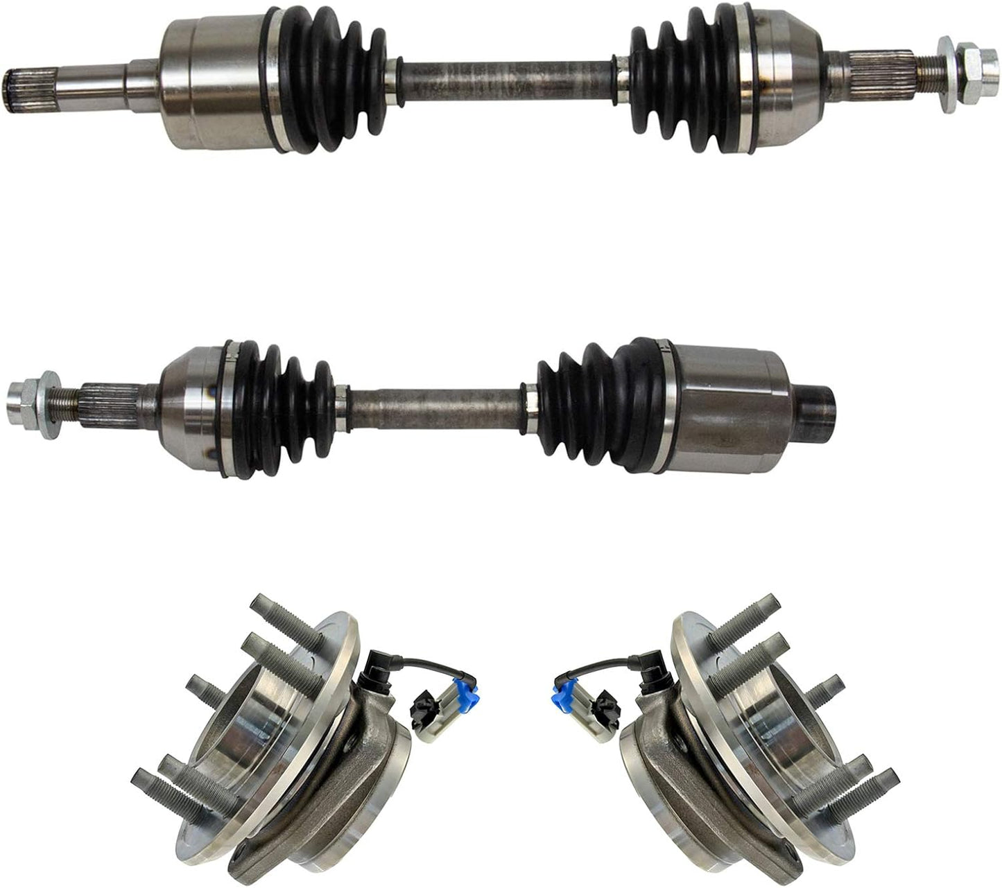 TRQ Front Drivetrain Kit CV Axle Shaft Assembly for Equinox